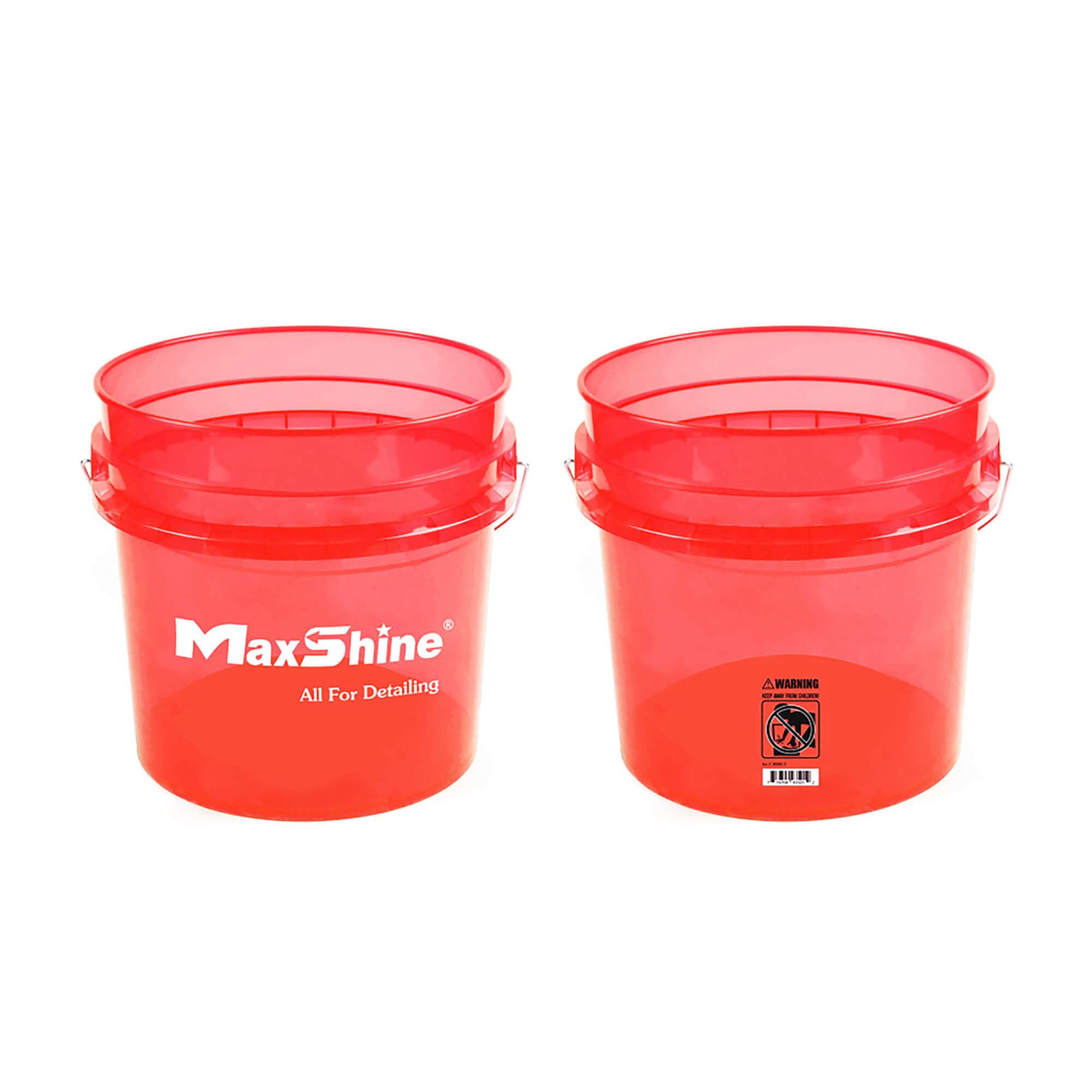 3.5 Gallon Maxshine Universal Detailing Bucket (Red) | Car Wash Bucket for Scratch-Free Washing | Garage Storage & Auto Detailing Tool Holder | Holds Soap, Foam Cannon, Brushes, Microfiber Towels
