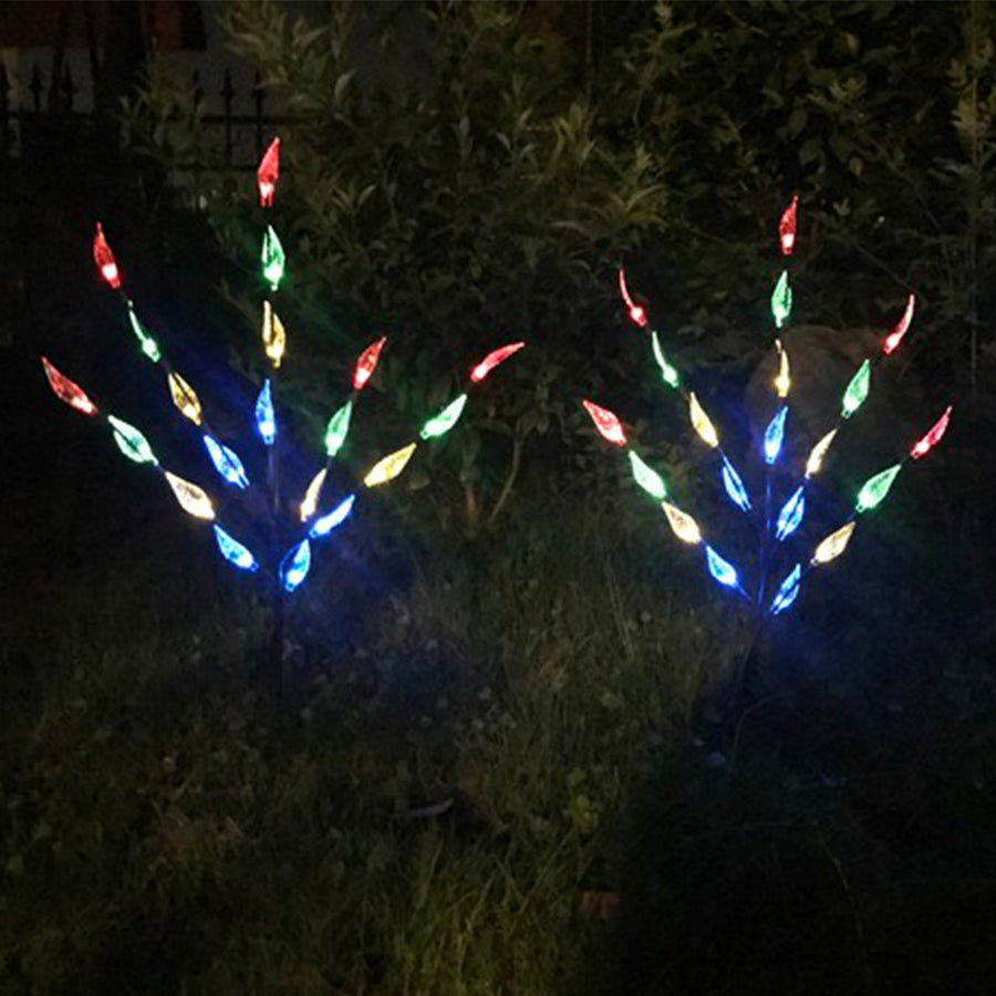 Durable Energy Saving Grass Simulation Leaf Branch Sun Outdoor Garden Light