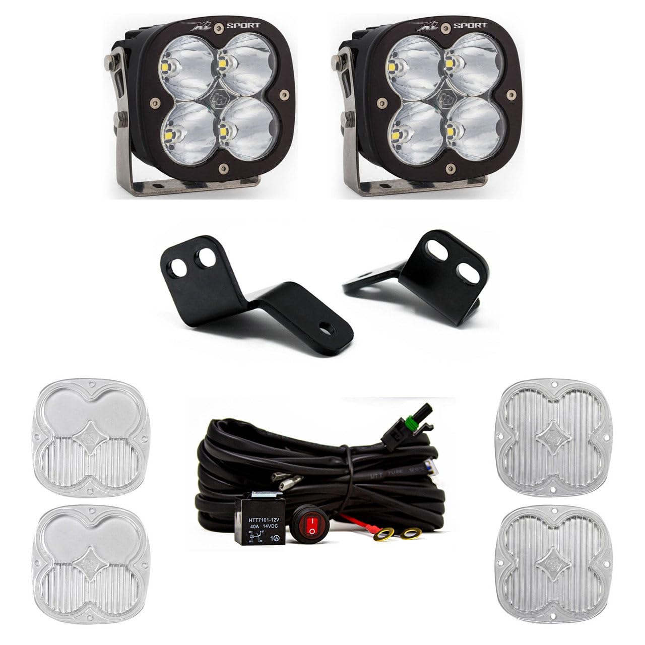 XL Sport Baja Designs LED A-Pillar Light Kit for Textron Wildcat XX 2018-22 UTV (Driving/Combo; Clear)