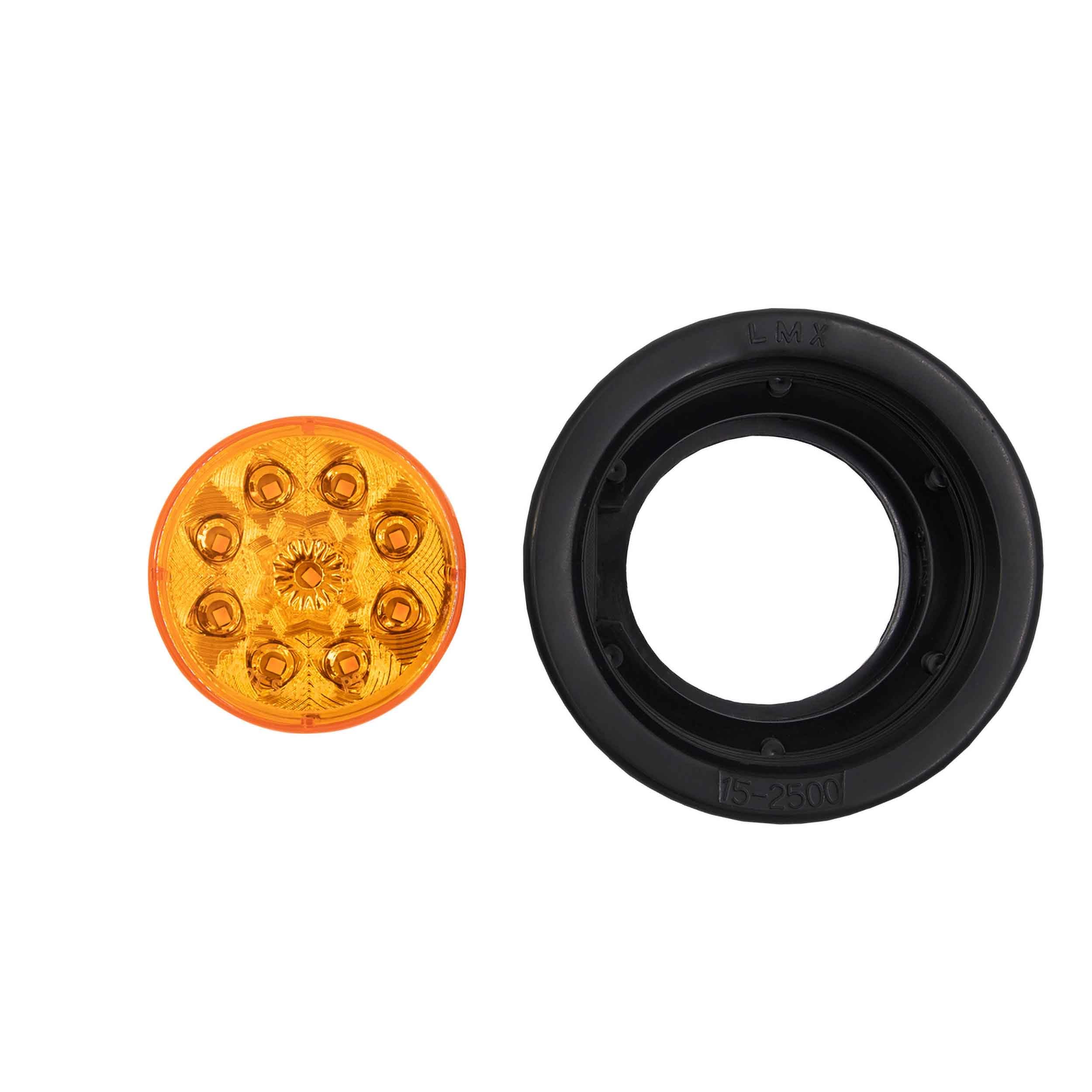 2.5 Inch Round Heise Marker/Clearance Light with Grommet - Amber, Round Marker/Clearance Light (HE-TR2502)