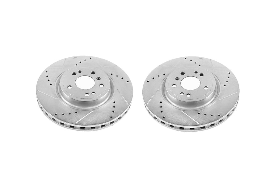 Power Stop EBR1460XPR Evolution Front Drilled and Slotted Rotor Pair For Mercedes-Benz GLE300d, Mercedes-Benz GLE350, Mercedes-Benz GLE3, Mercedes-Benz ML, Mercedes-Benz ML350 [Model Specific]