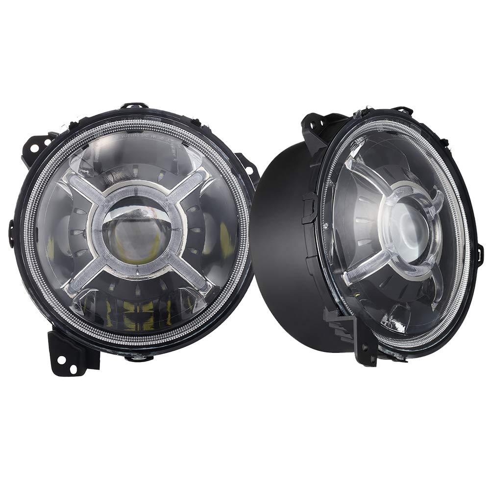 Race Sport Lighting 9in RS9JLAAH JEEP JL Adjustable Angle Beam 108-Watt headlight with X-HALO DRL Functions