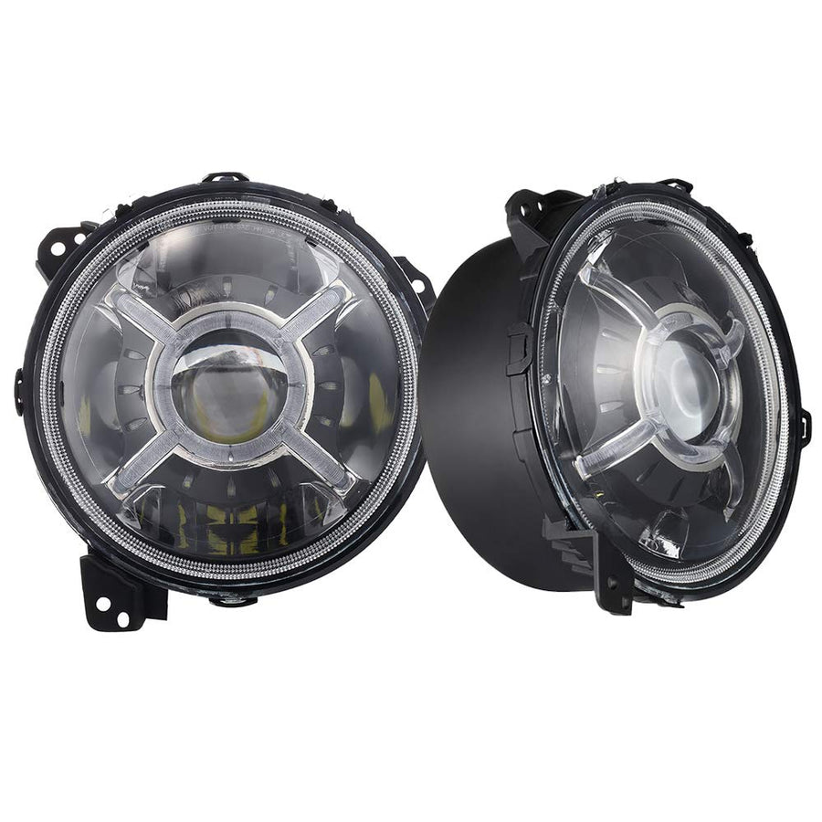 Race Sport Lighting 9in RS9JLAAH JEEP JL Adjustable Angle Beam 108-Watt headlight with X-HALO DRL Functions