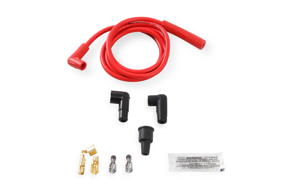 Single Wire ACCEL 170500R Replacement Kit - Straight and 90° Spark plug boots - Universal - Red