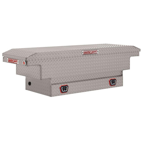 Weather Guard Saddle Box Model 131-0-04, Aluminum, Mid-Size Low Profile, Clear, 8.0 cu ft