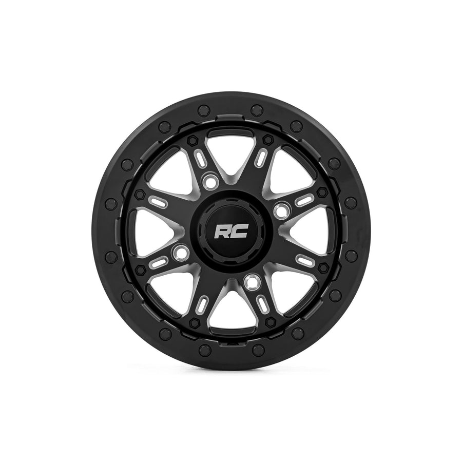 Rough Country One-Piece 94 Series Aluminum Wheel - 14x7, 4x156mm Bolt Pattern, +10mm Offset, Matte Black for UTV, ATV
