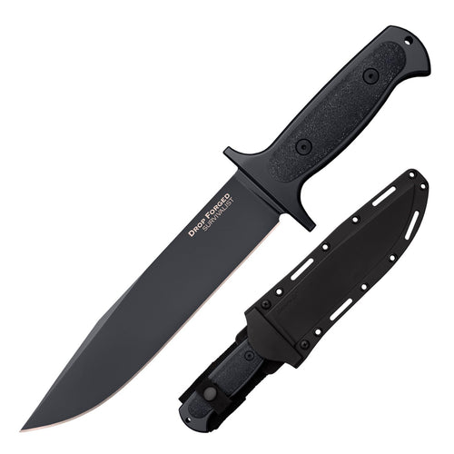 Cold Steel Survivalist Drop Forged 8" 52100 High-Carbon Steel Clip Point Fixed Blade EDC Tactical Hunting Utility Knife, 5" Ergonomic Handle, Weather-Resistant Secure-Ex Sheath
