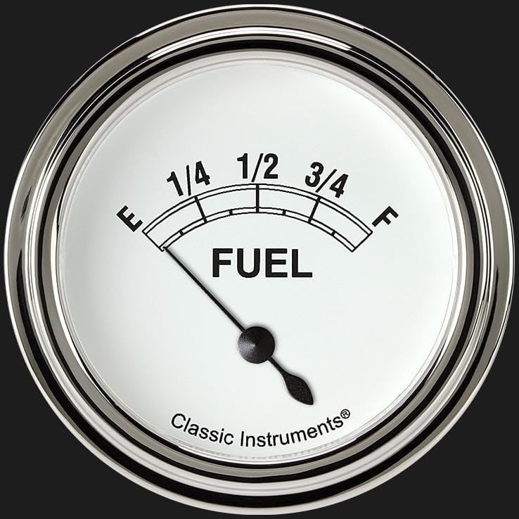 Classic Instruments 2 5/8" Classic White CW214SLF Fuel Gauge 0-30 Ohm