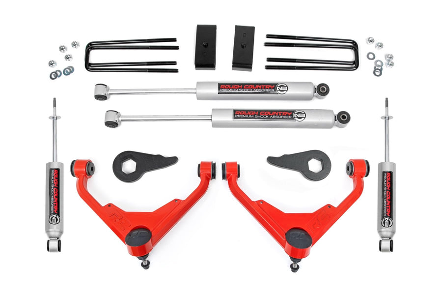 3" Lift Kit Rough Country for 2001-2010 Chevy/GMC 2500HD | FT Codes - 8596N2RED
