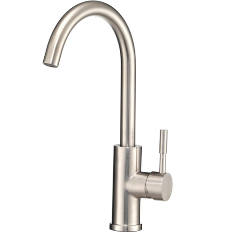 Dura Faucet Gooseneck Streamline RV Kitchen Faucet - Brushed Satin Nickel