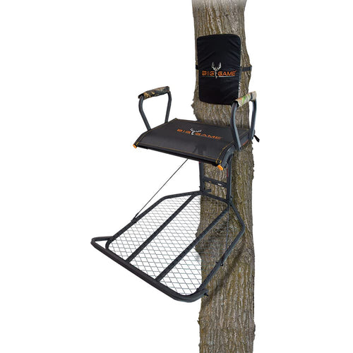 Captain XC Big Game Hang-On Treestand, Lightweight Steel Construction w/Flip-Back Flex-Tek Seat, 300 lbs Weight Rating, 24"x30" Foot Platform