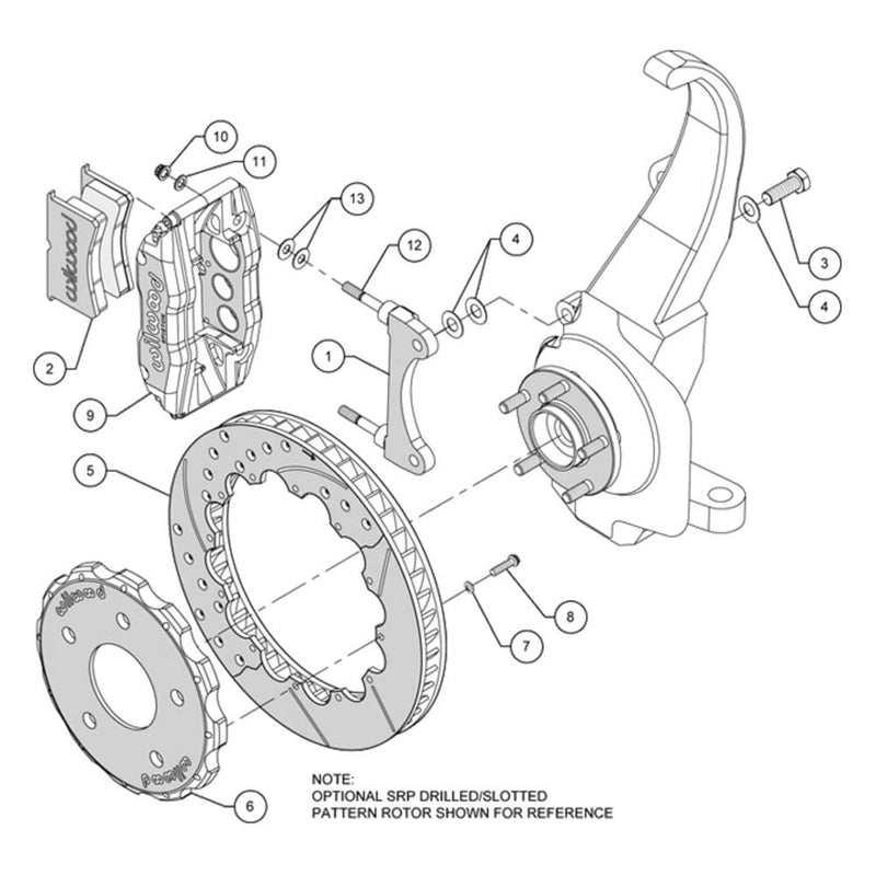Front Hat Kit FNSL6R, 13.06" Drilled