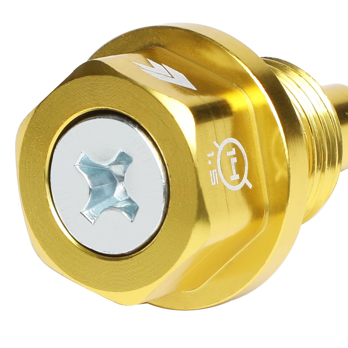 Magnetic Oil Drain Plug NRG Innovations, M14 X 1.5 Thread Size Engine Oil Drain Nut w/Washer, Gold, T-6061 Aluminum w/Stainless Steel Internal Magnet, NRG-NOP-100GD