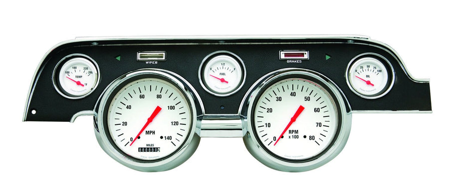 Classic Instruments White Hot MU67WH Gauge Package Black Bezel Fits 1967-1968 Mustang