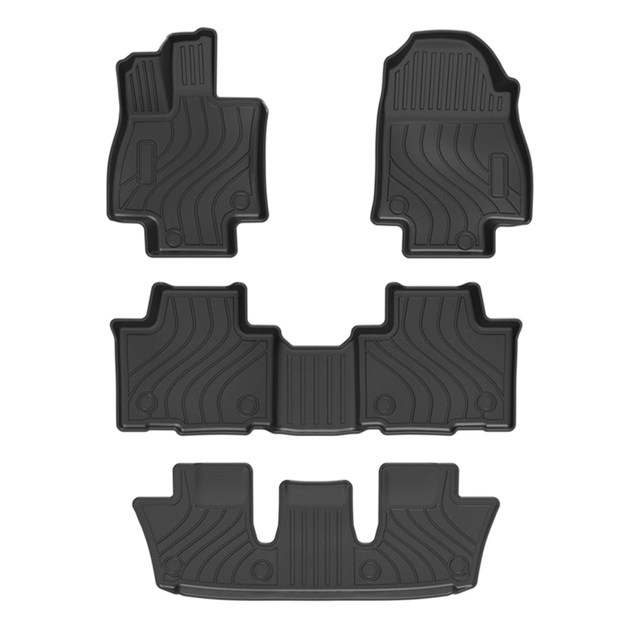 TOTALINER Black Horse Heavy Duty Floor Mat Anti-Skid Black 1.37'' Thickness Compatible with 2024-2024 Toyota Grand Highlander 7-seats-FMTHI24