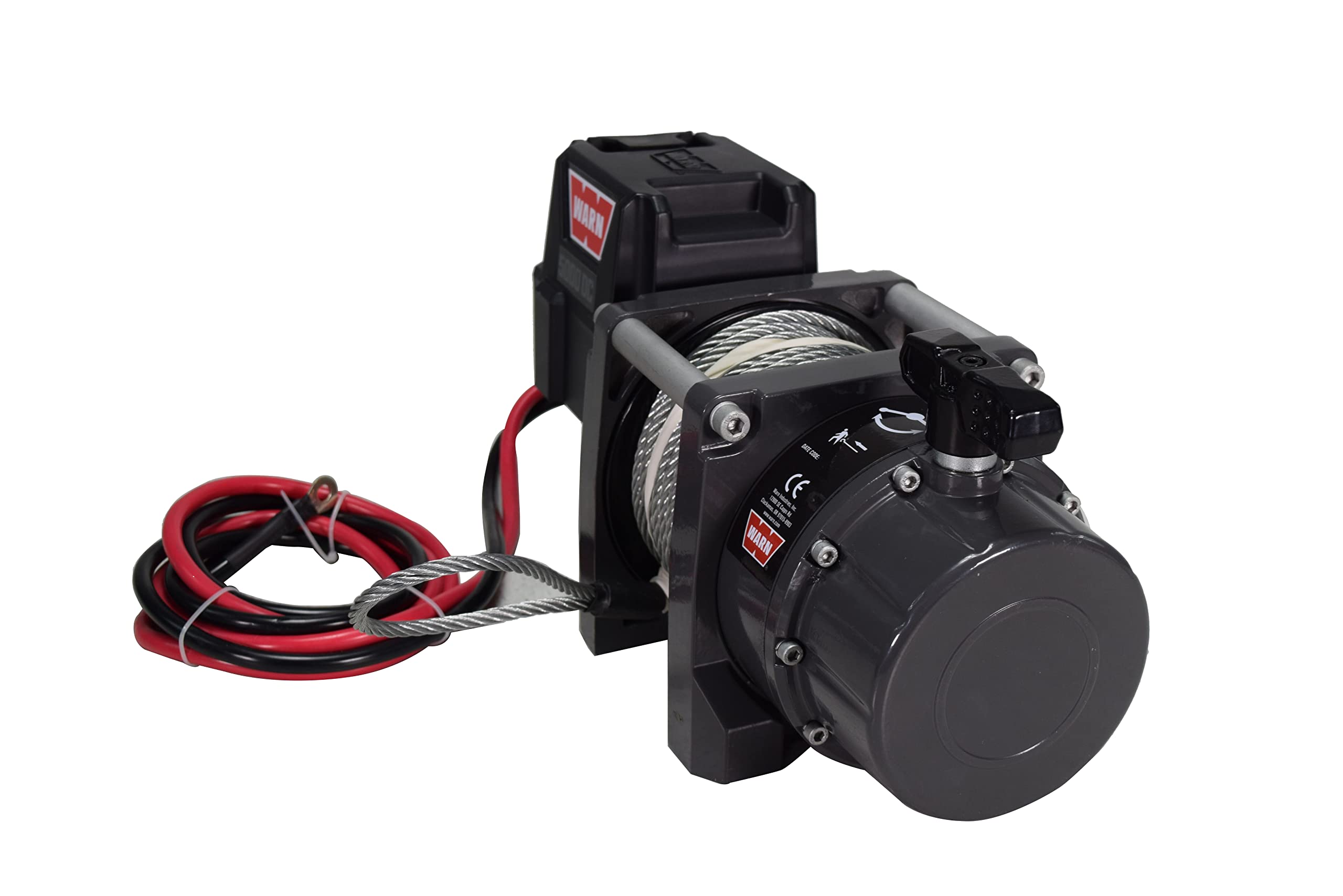 5000 WARN DC Series, 5000 lb Pulling Capacity | Heavy-Duty 12V DC Motor with Steel Cable, Hook & Remote Control | Powerful Utility Winch for Trailers, Workshops, Job Sites & Industrial Pulling