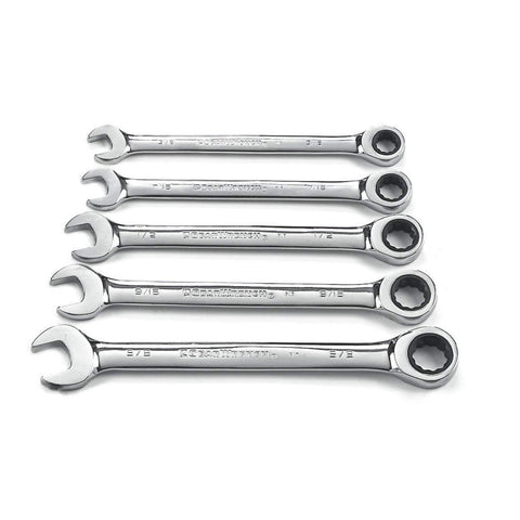 5 Pc. GEARWRENCH 12 Pt. Ratcheting Combination Wrench Set, SAE - 93005