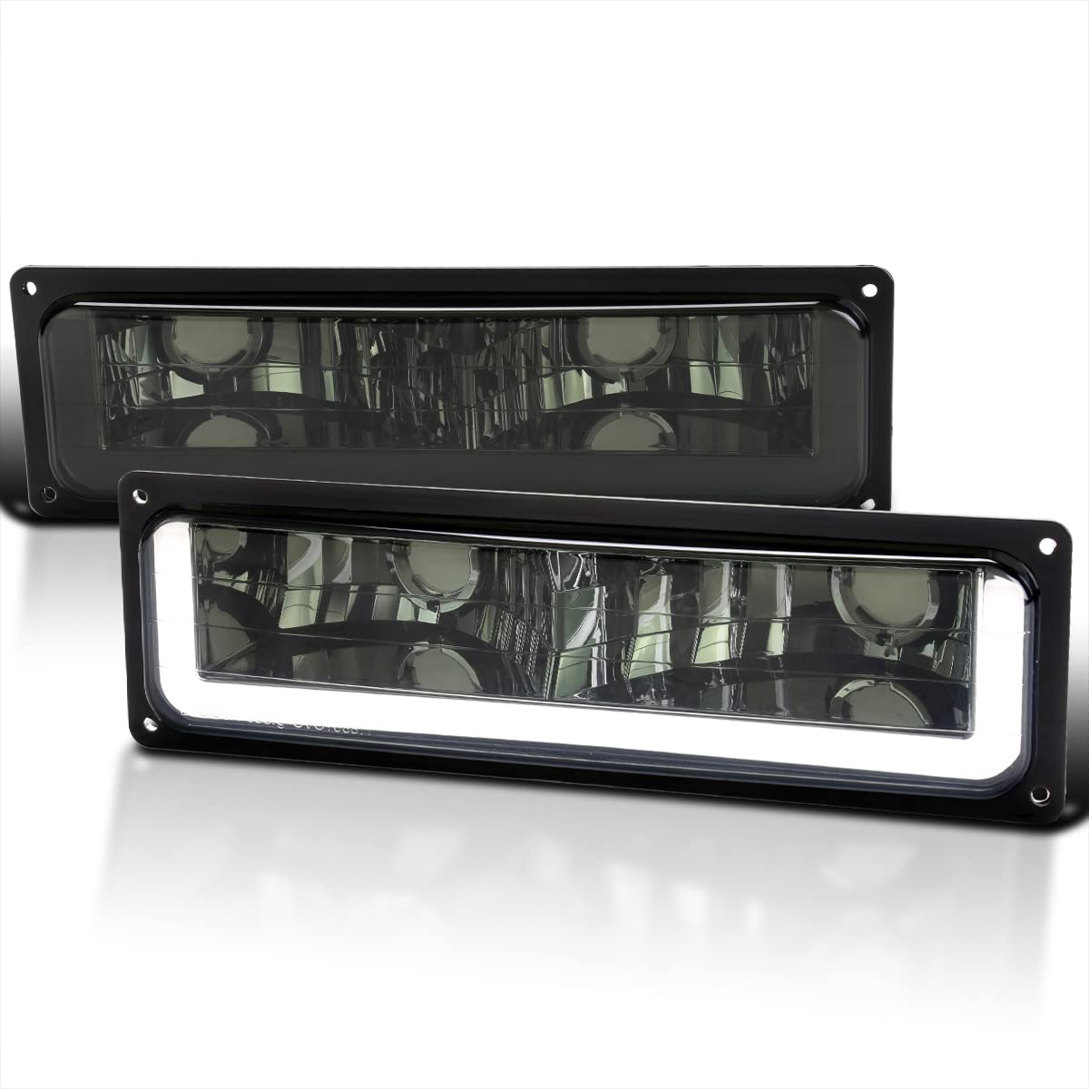 Smoke LED SPEC-D TUNING Bumper Lights Signal Lamps Compatible with 1988-1999 GMC C/K Chevy C10 1500 2500