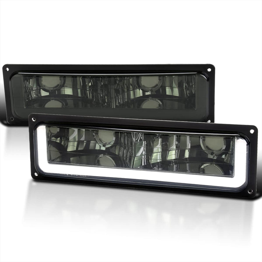 Smoke LED SPEC-D TUNING Bumper Lights Signal Lamps Compatible with 1988-1999 GMC C/K Chevy C10 1500 2500