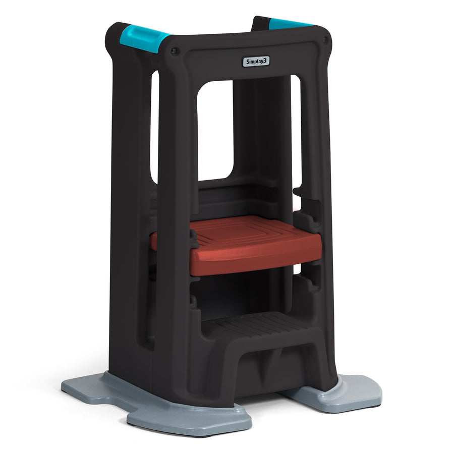 Toddler Simplay3 Tower Montessori Standing Kitchen Step Stool with Sturdy Stabilizing Base and Adjustable Platform, 20.5" D x 26" W x 34.5" H, Ages 18 Months to 5 Years, Espresso Brown