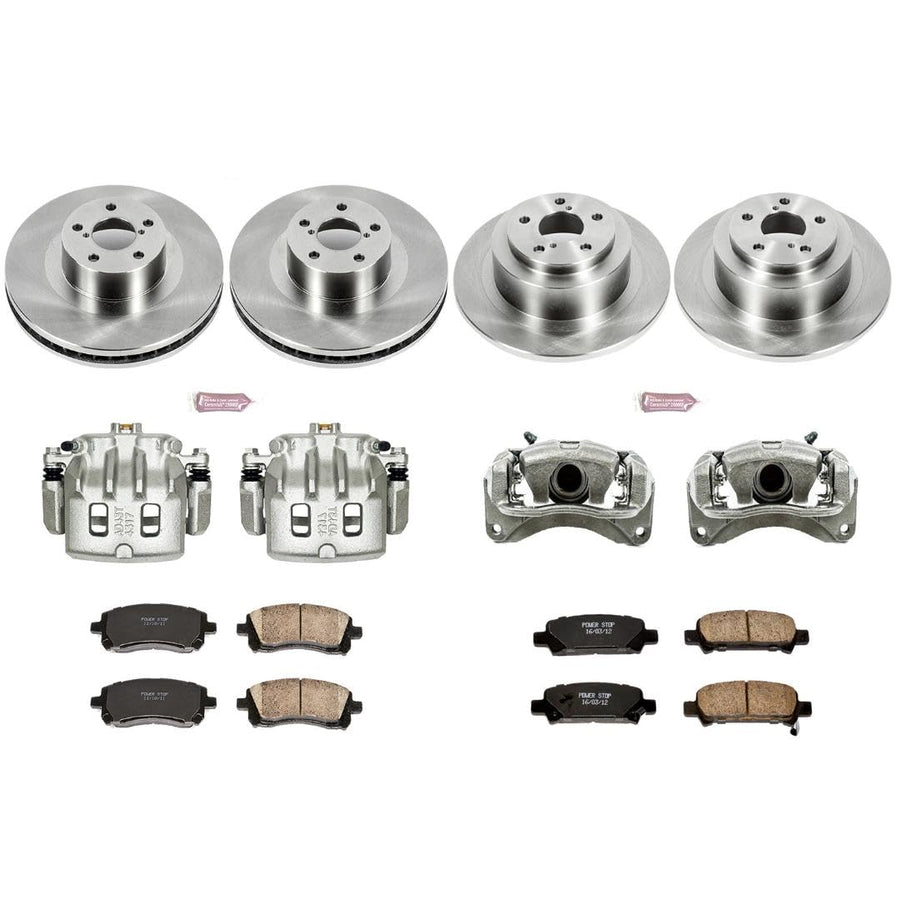 Power Stop KCOE2752 Stock Replacement Brake Kit Front and Rear (with Calipers) For Subaru Legacy 2001, Subaru Outback 2001-2002 [Model Specific]