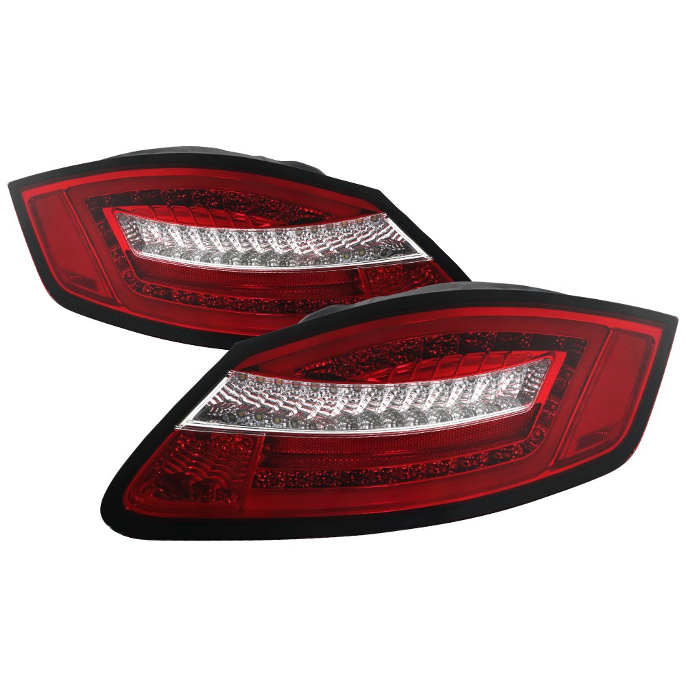 Porsche 987 Cayman 06-08 / Boxster 05-08 Spyder 5083173 LED Tail Lights - Red Clear