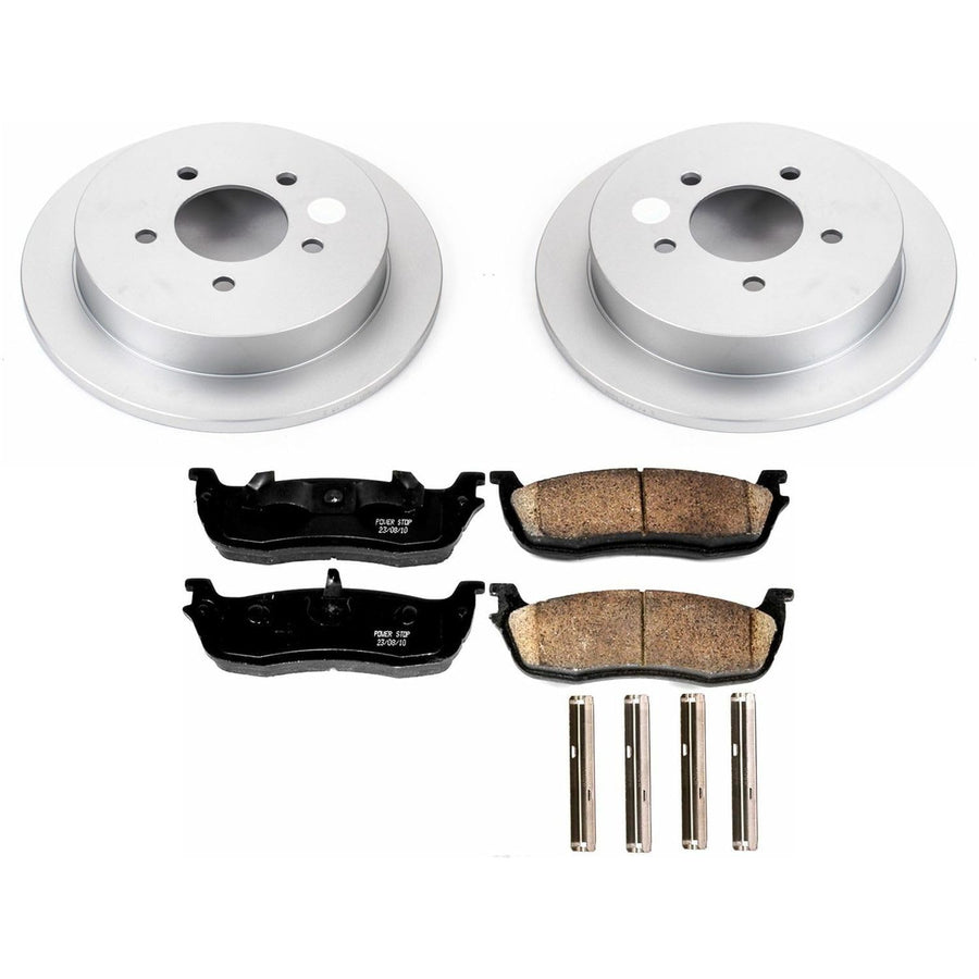 Power Stop CRK1913 Brake Rotor & Coated Ceramic Brake Pads- rear For Ford Expedition, Ford F-150, Ford F-150 Heritage, Lincoln Blackw, Lincoln Navigator [Model Specific]