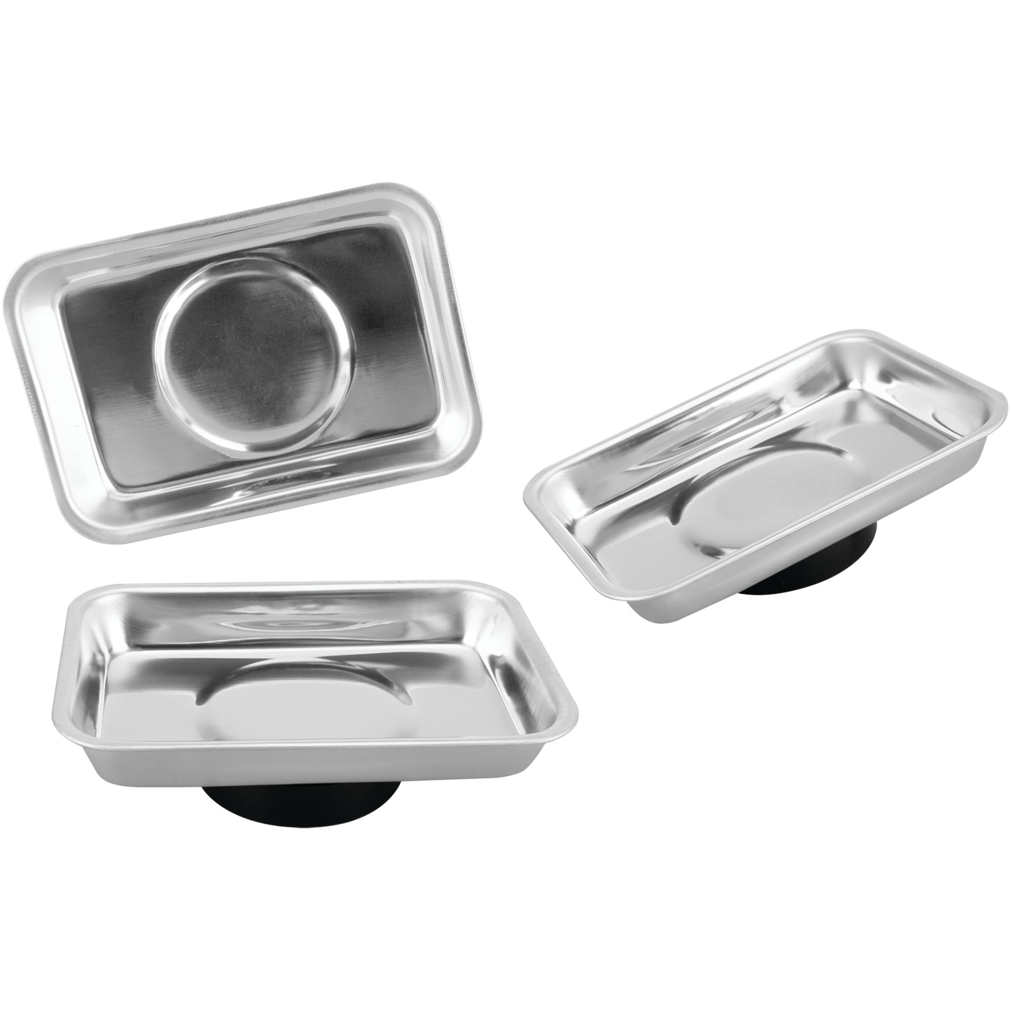 2 Magnetic Trays Performance Tool 1959 with Rubber Coated Magnets, 2.5'' x 3.75'' for Securely Holding Small Metal Parts on Delicate Surfaces