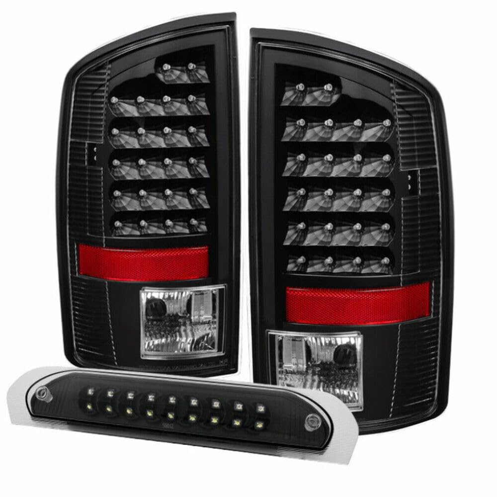 Tail Light Xtune ALT-JH-DR02-LED-SET-BK (Dodge Ram 02-06 1500 / Ram 2500/3500 03-06 LED with LED 3rd Brake Lamps- Black)