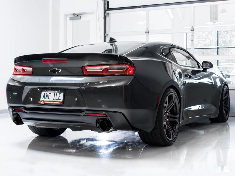 AWE Tuning Axle-back Exhaust Touring Edition for 2016-2024 Chevrolet Camaro SS (Diamond Black Tips)
