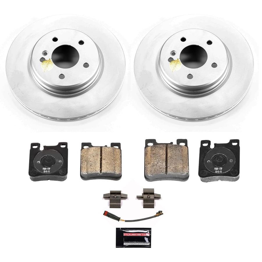 POWERSTOP Brake Kit For Mercedes-Benz SLK55 AMG 2007-2010 Rear Geomet Coated Brake Rotors and Brake Pads