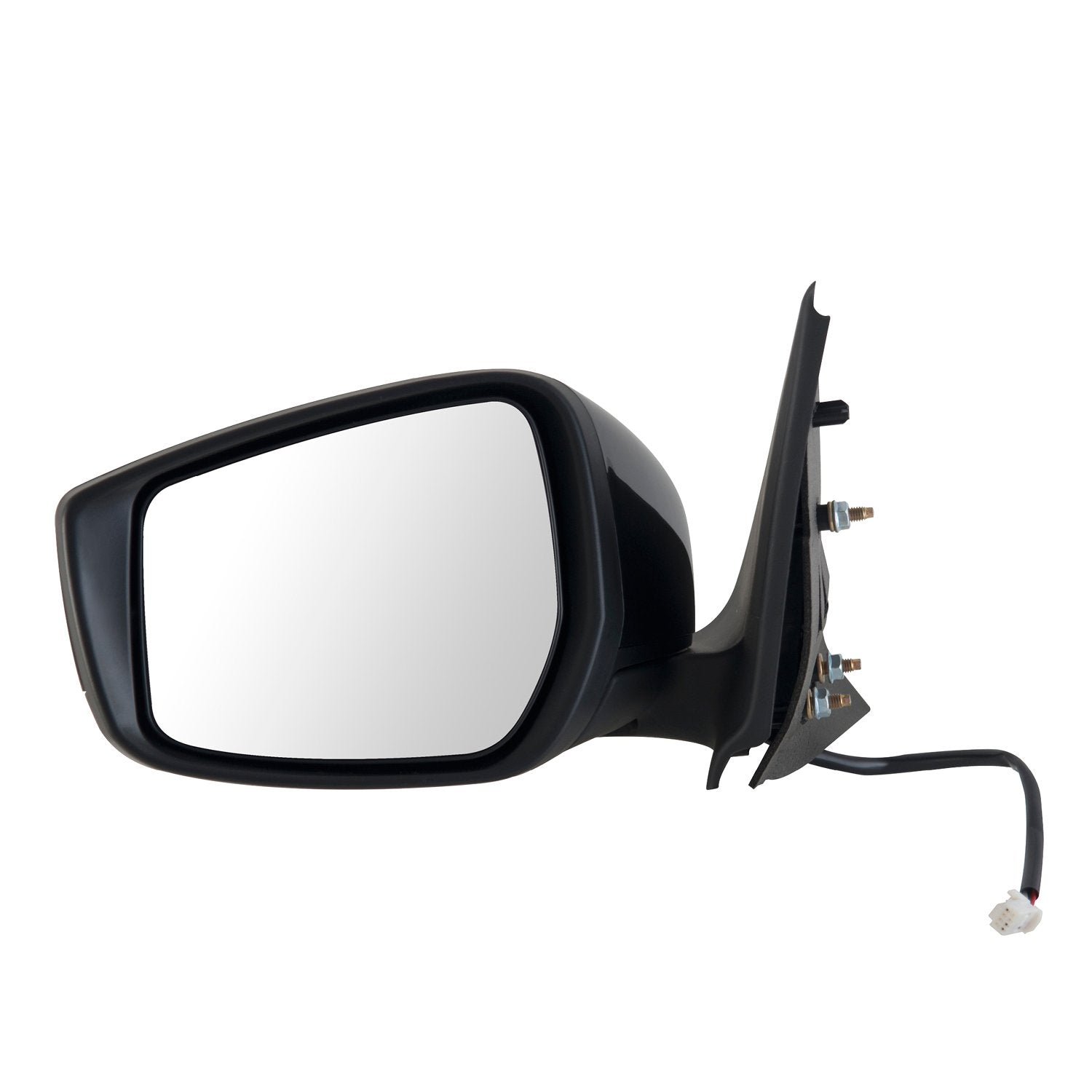 Mirror Driver Side for Nissan Versa Sedan, Textured Black w/PTM Cover, Foldaway, Power