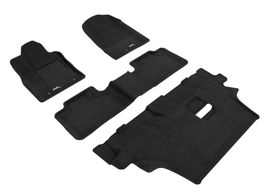 3D MAXpider Elegant Custom Fit Floor Mat (Black) Compatible with Dodge 7-Seat 2013-2026 (2 Posts on Front Passenger's Floor) - Front Row