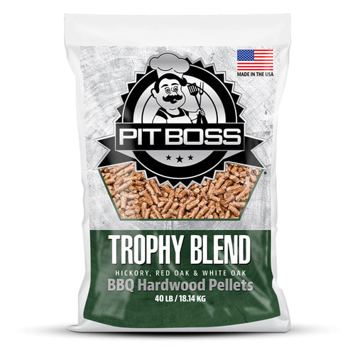 All Natural Hardwood BBQ Wood Pellets (40 pound Trophy Blend) for Pellet Grills and Smokers Pit Boss