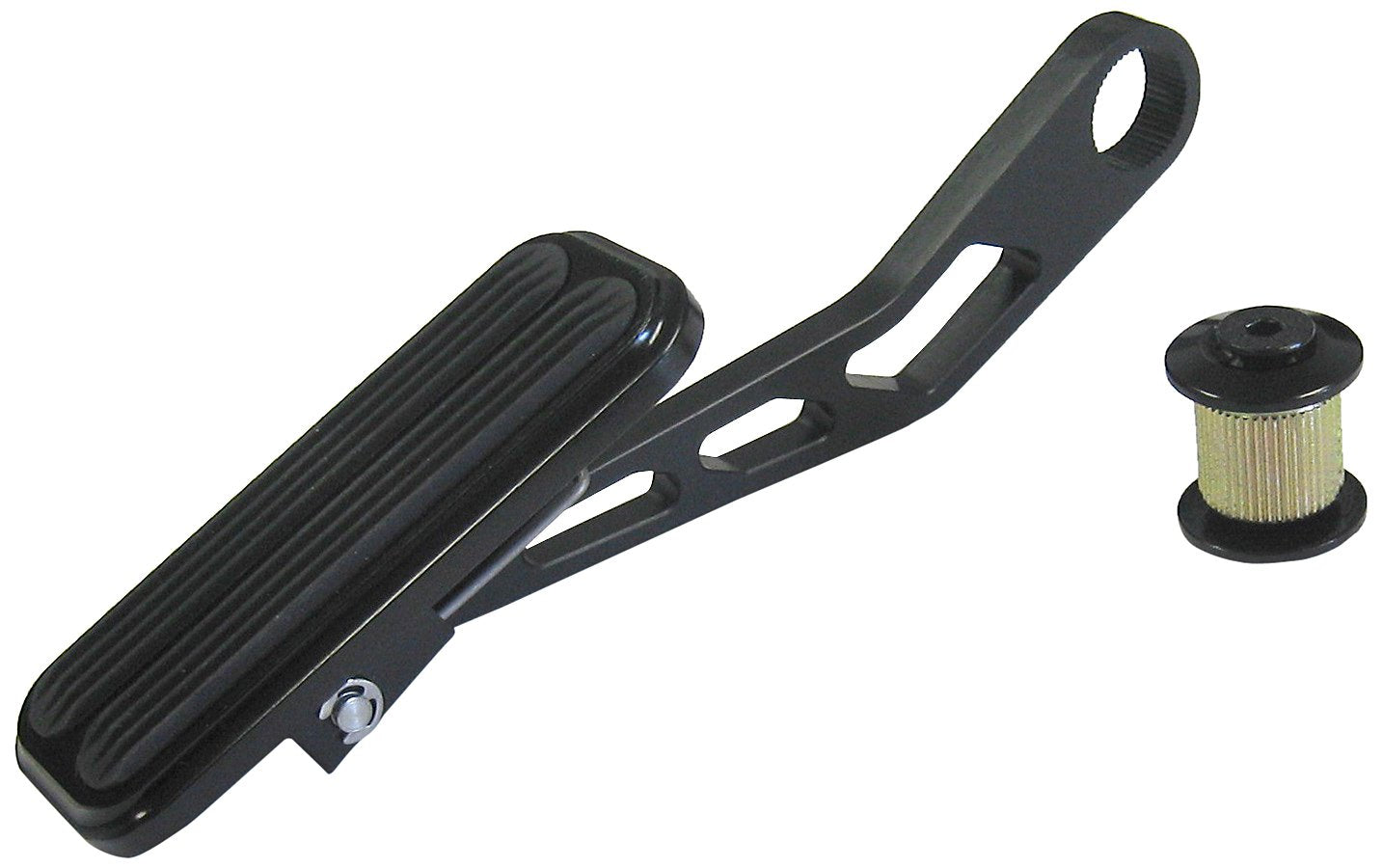 Black Billet Aluminum Lokar XDBW-6004 Drive-By-Wire Spring-Loaded Throttle Pedal with Rubber