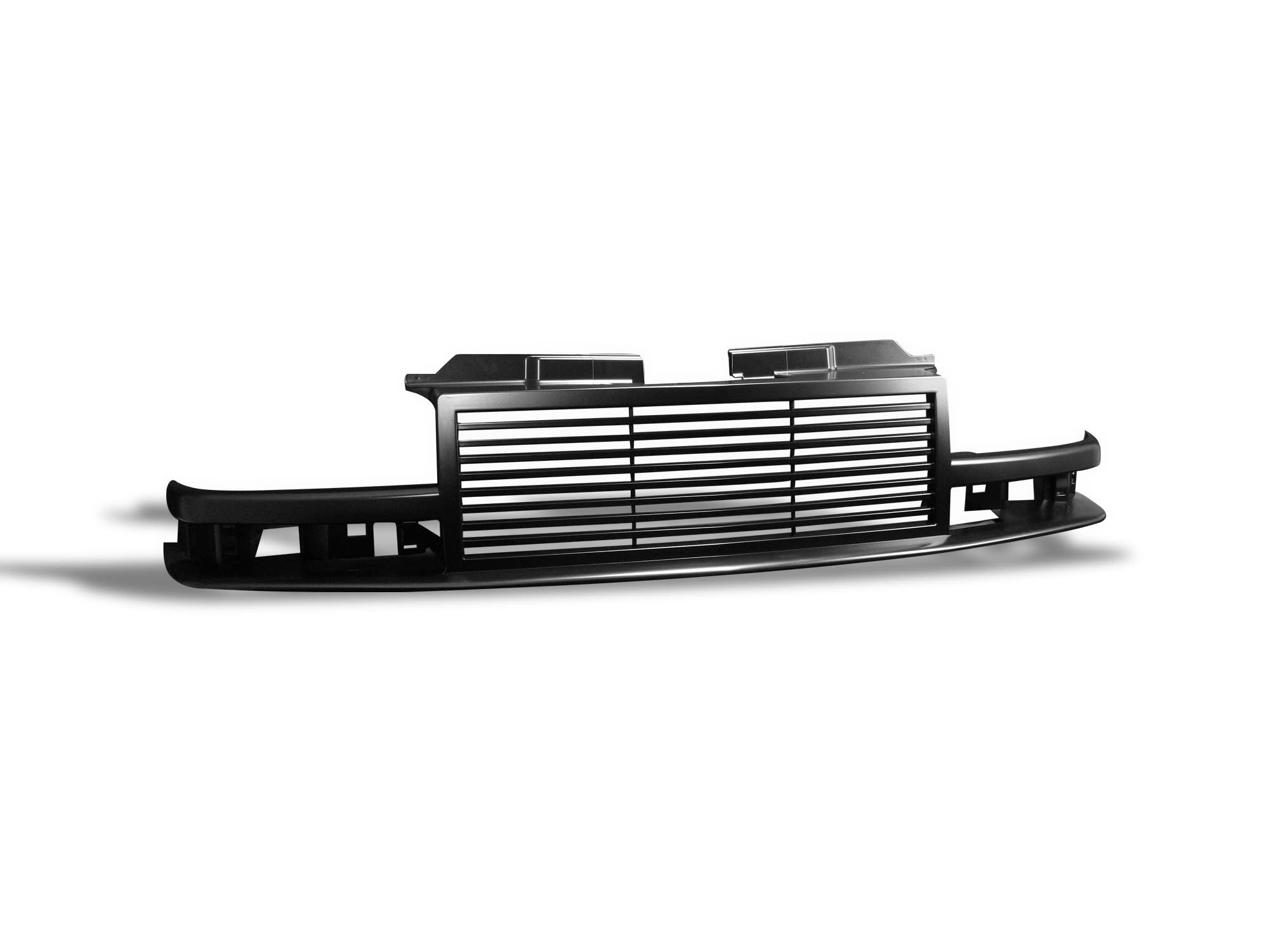 Horizontal Armordillo USA Front Hood Grille - Gloss Black Fits 1998-2004 Chevy S10 S-10