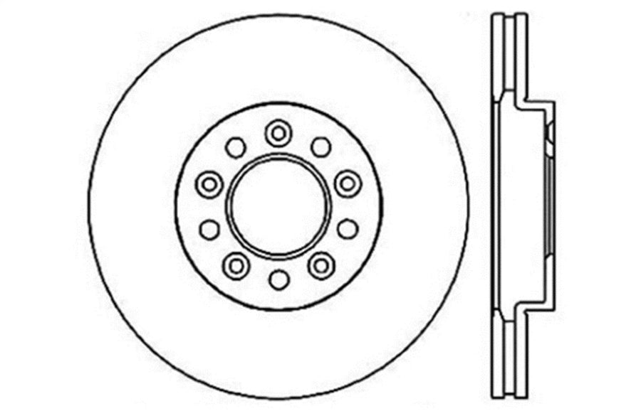 Sport Drilled/Slotted Brake Rotor StopTech 127.61057L (Front Left), 1 Pack