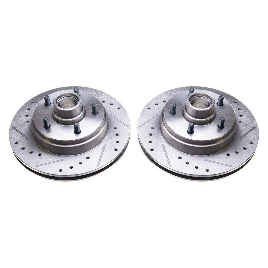 PowerStop Evolution AR8212XPR Performance Drilled And Slotted 1-Piece Front Brake Rotors