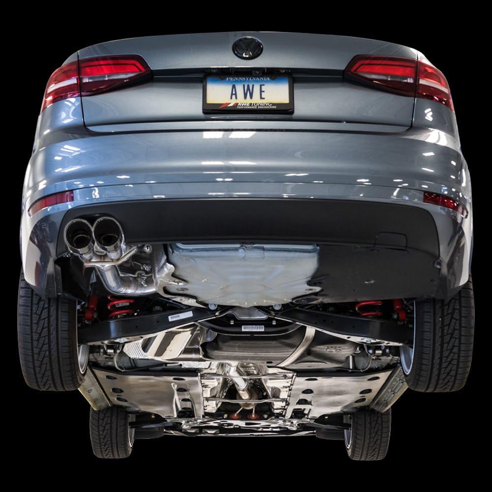 AWE Tuning Volkswagen Jetta Mk6 09-14 1.4T Track Edition Exhaust - Diamond Black Tips - 3020-23034