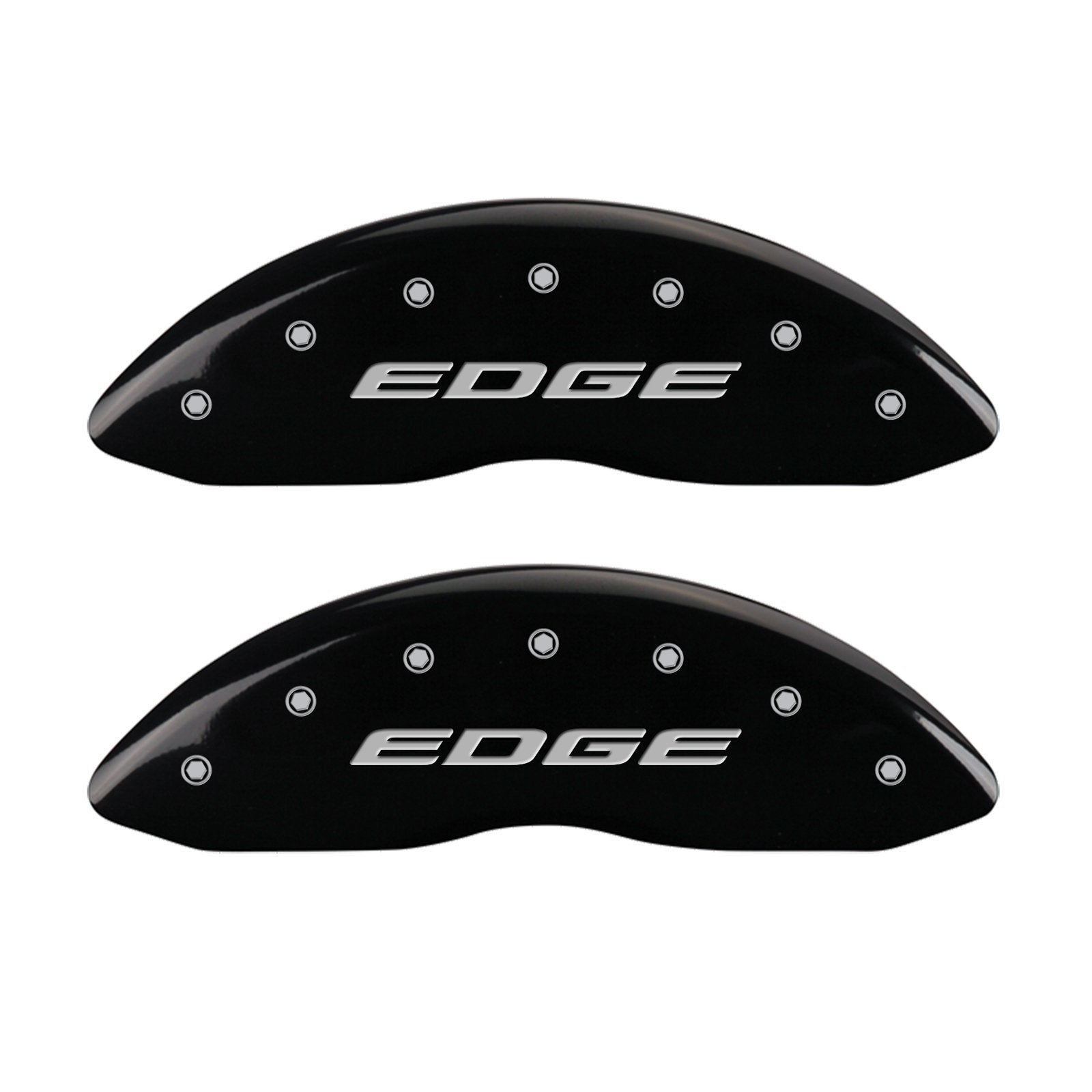 MGP Caliper Covers 10241SEDEBK Front and Rear Caliper Cover, Black Powder Coat Finish, Set of 4 (EDGE/2015 Silver Characters, Engraved)