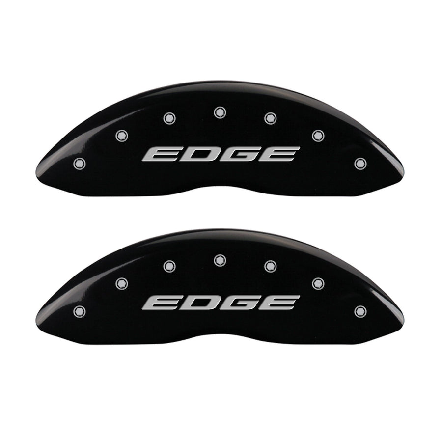 MGP Caliper Covers 10241SEDEBK Front and Rear Caliper Cover, Black Powder Coat Finish, Set of 4 (EDGE/2015 Silver Characters, Engraved)