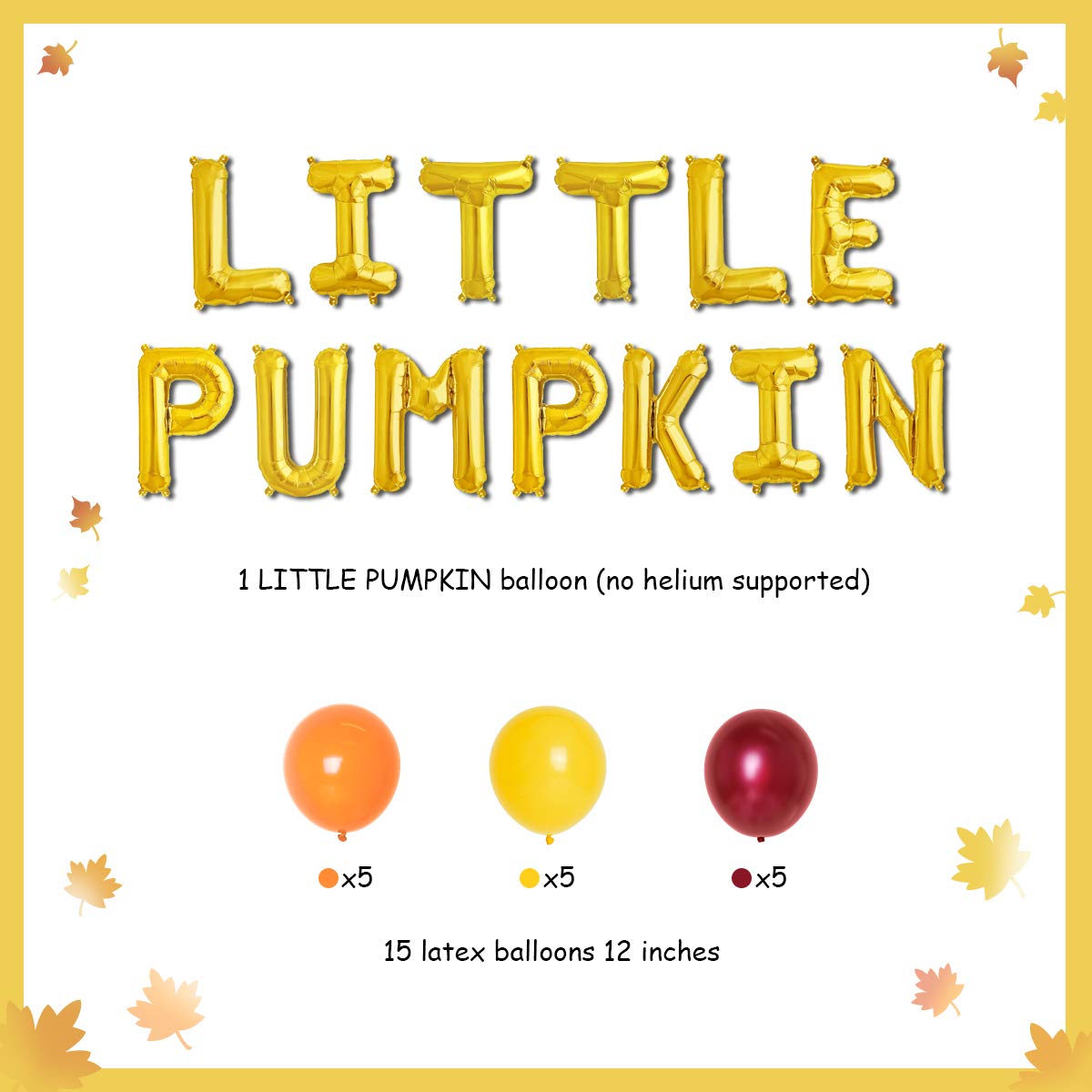 Baby Shower Decorations Little Pumpkin, 1st Birthday Party Decoration Balloons Banner for Thanksgiving Fall Theme Gender Reveal Decorations