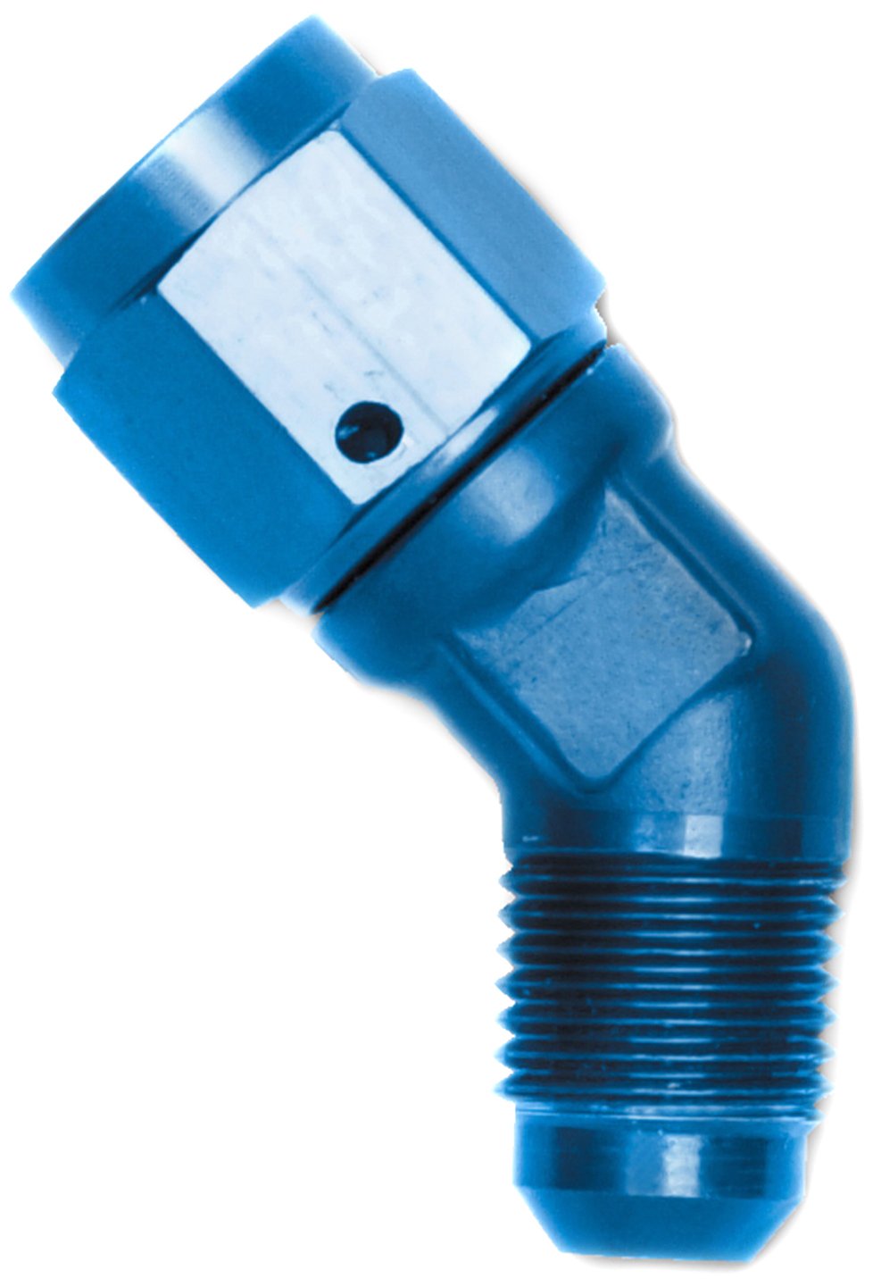 Edelbrock/Russell 614708 Aluminum Blue Anodized 45-Degree Female -8AN to Male -8AN Adapter Fitting