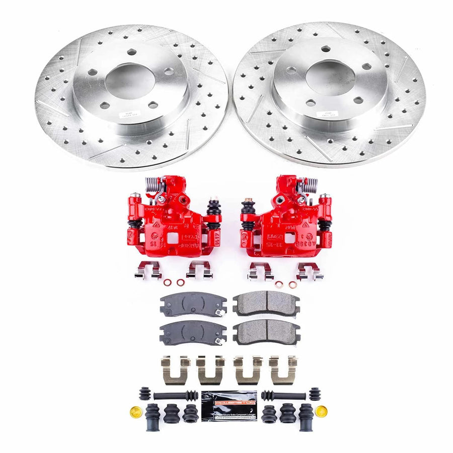 Power Stop Z23 Evolution Rear Caliper Kit-Rotors, Carbon-Fiber Ceramic Brake Pads, For Buick Riviera, Cadillac Alla, Cadillac Eldorado, Cadillac Sevi, Oldsmobile Toro [Model Specific] Calipers