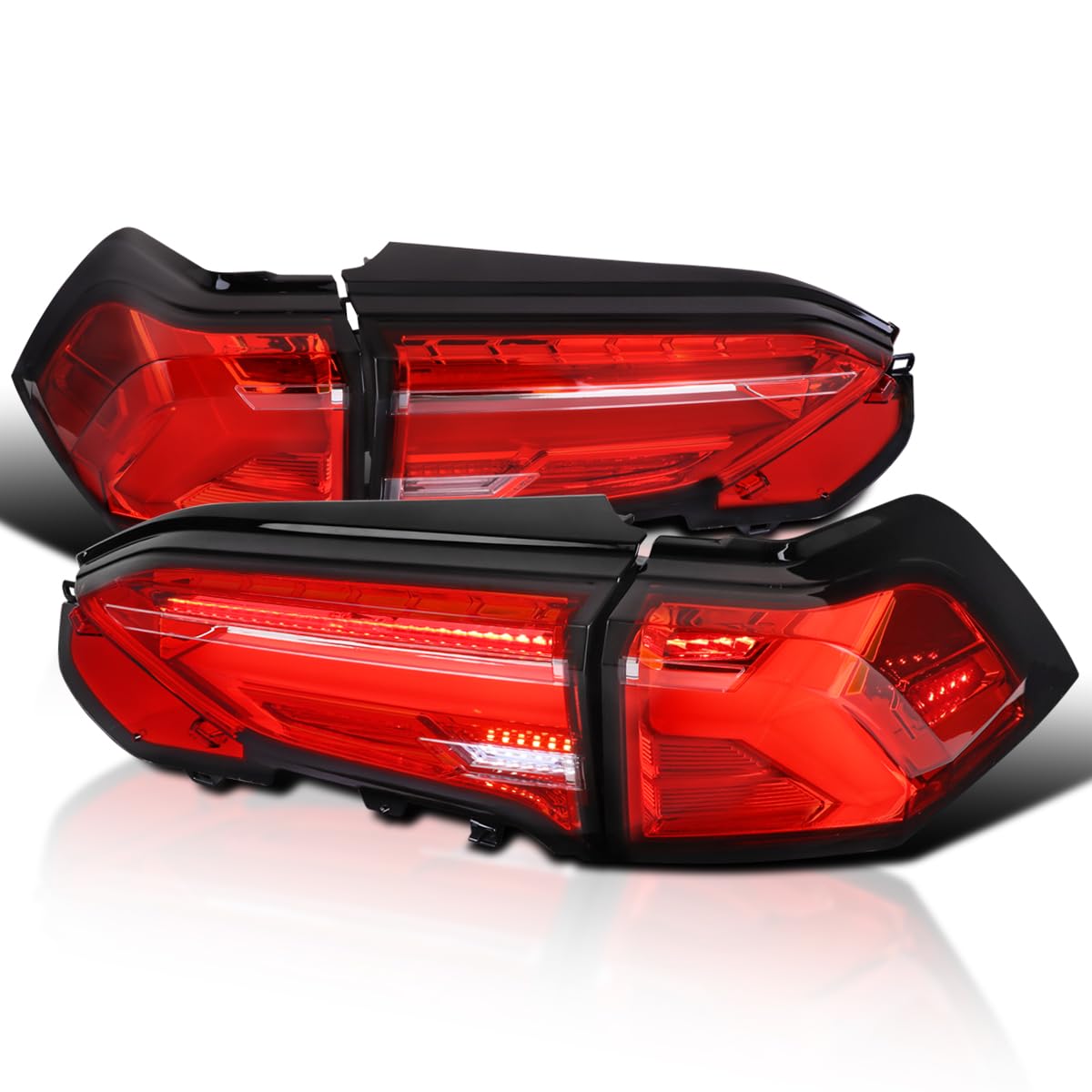 Red LED Sequential Tail Lights SPEC-D TUNING Compatible with 2019-2023 Toyota RAV4, Left + Right Pair Assembly