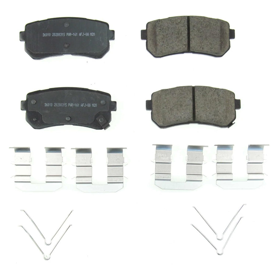 Rear Brake Kit Power Stop For Hyundai Kona 2018-23 | Kia Seltos 2021-25 - Ceramic Brake Pads With Installation Hardware, 17-6010