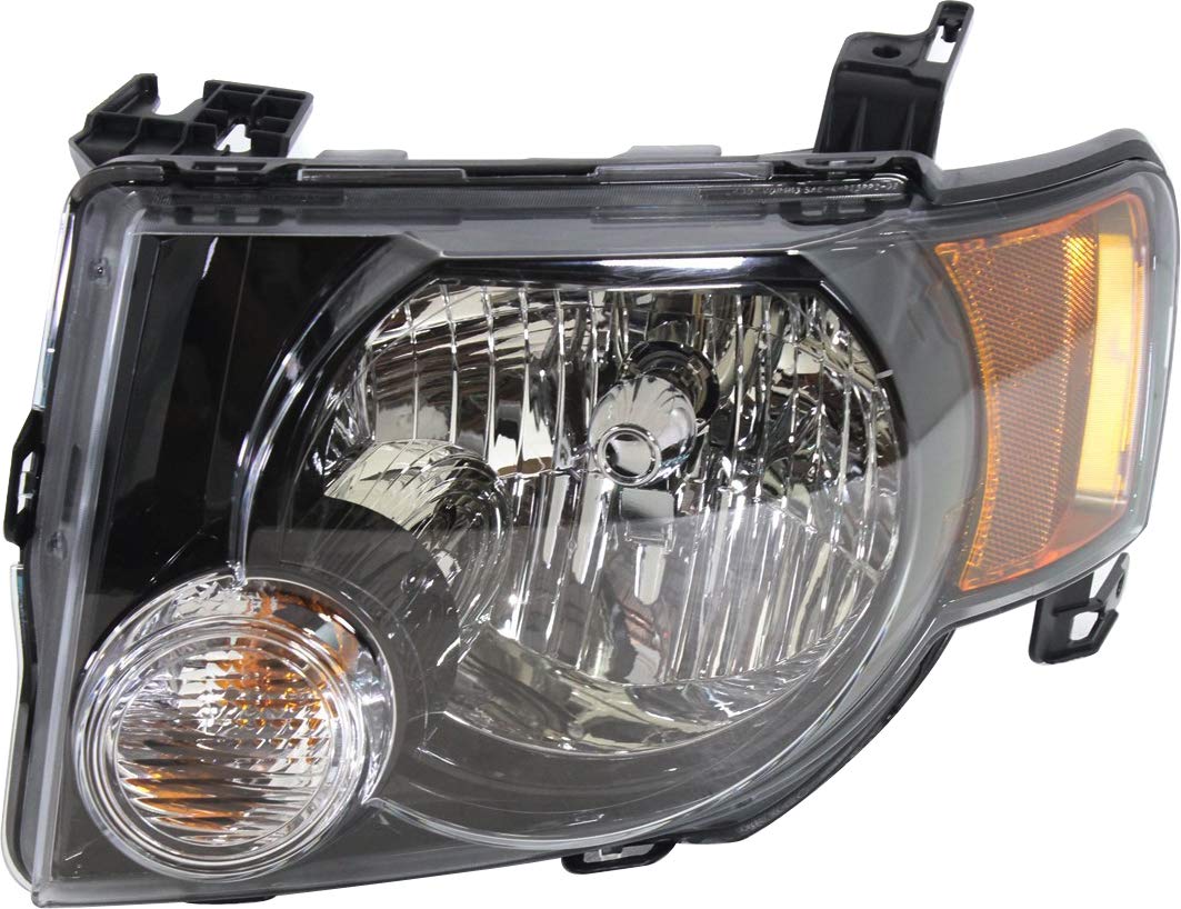 Headlight Assembly, Halogen, Dark Interior for 2009-2012 Ford Escape XLT Model, Go-Parts Left (Driver), Sports Appearance Package, Starts from 12-2-08, Replacement 2009 2010 2011