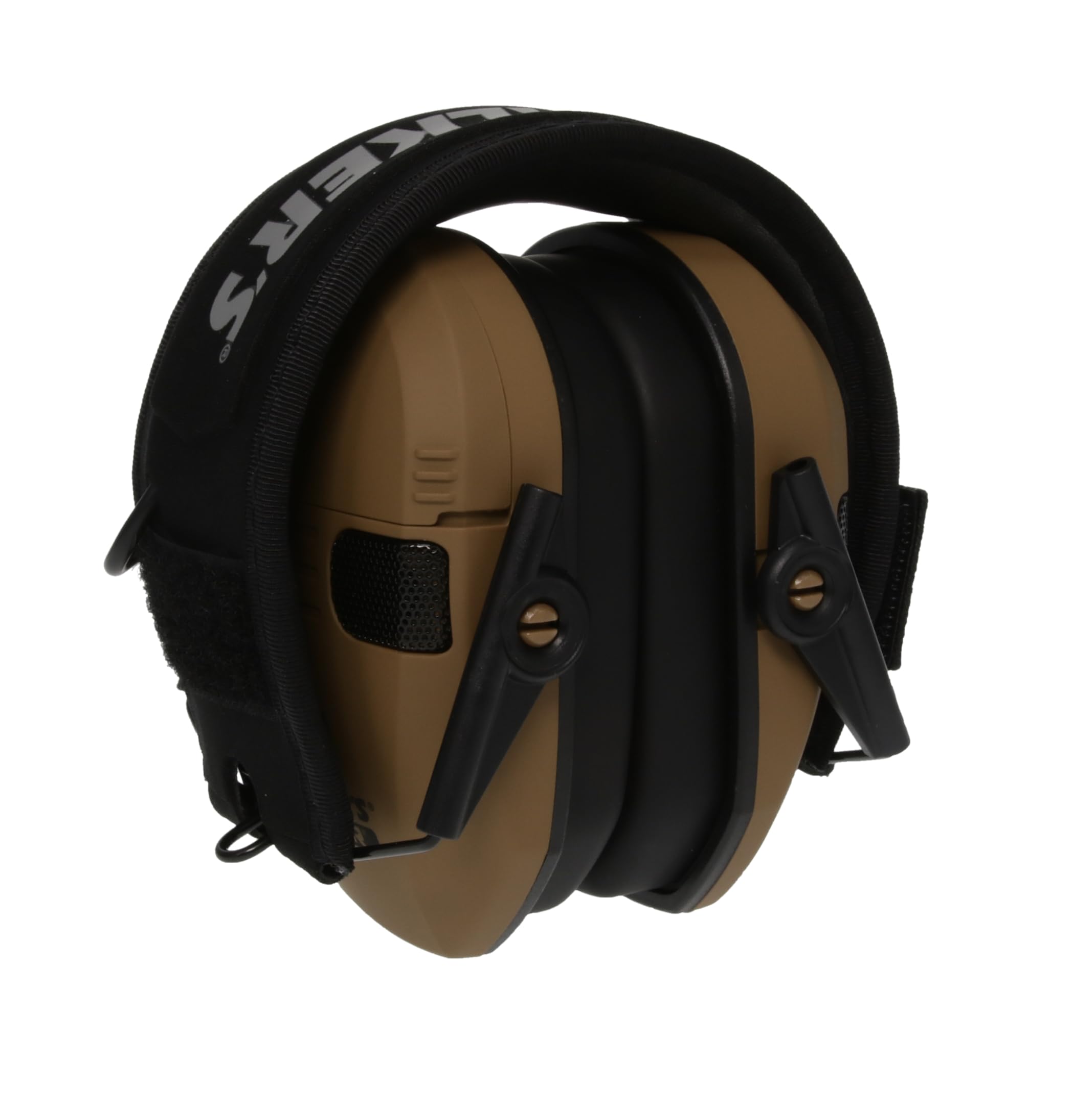 Walker's Razor Slim Ultra Low Profile Compact Design Adjustable Hearing Protection Range Shooting Hunting Electronic Earmuffs, Battle Brown - Patriot Series