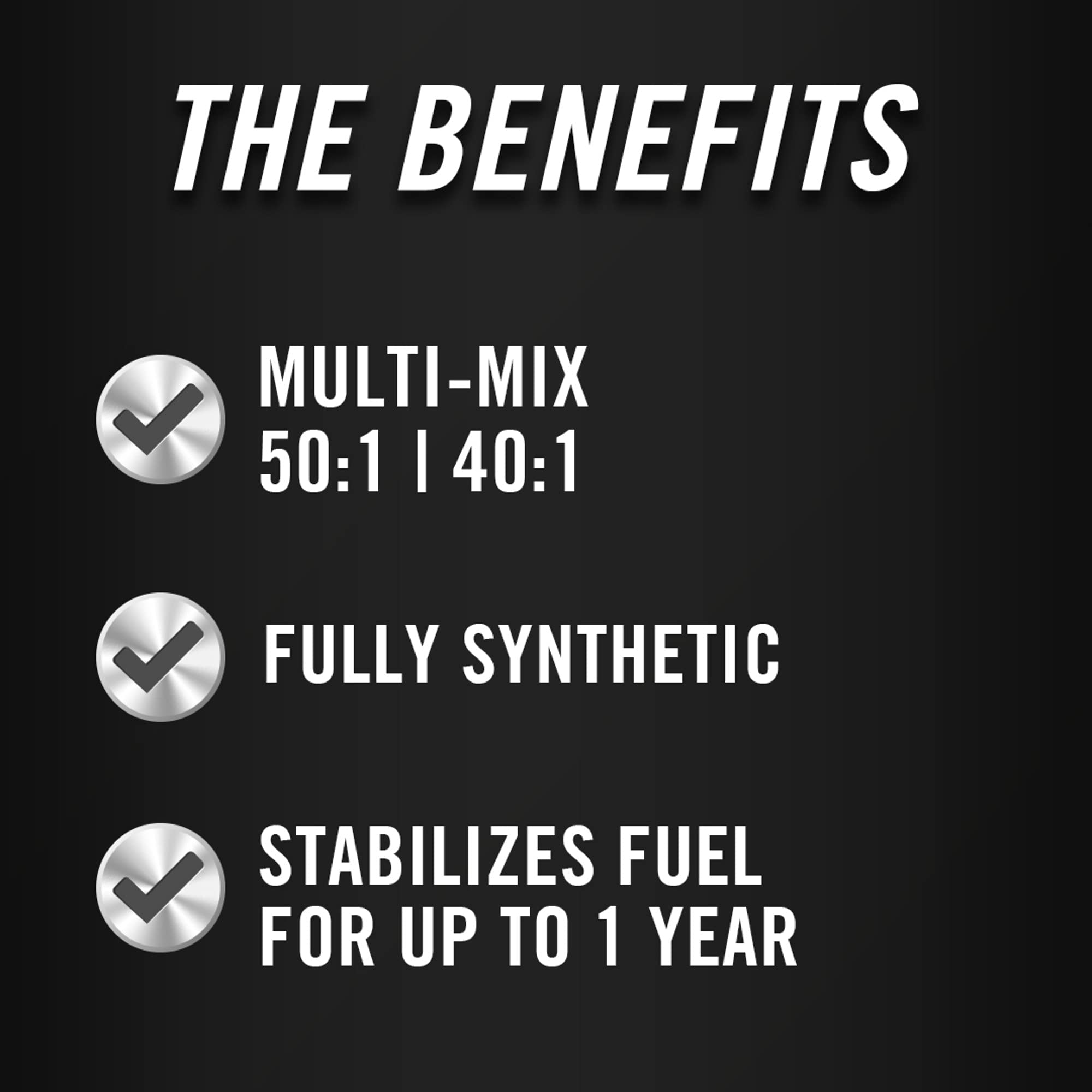 Full Synthetic STA-BIL 2-Cycle Oil - With Fuel Stabilizer For Up To 12 Months Protection - 1 Gallon Multi-Mix - 50:1/40:1 Mix Ratios - Low Smoke Formula, 2.6 fl. oz. (22403)