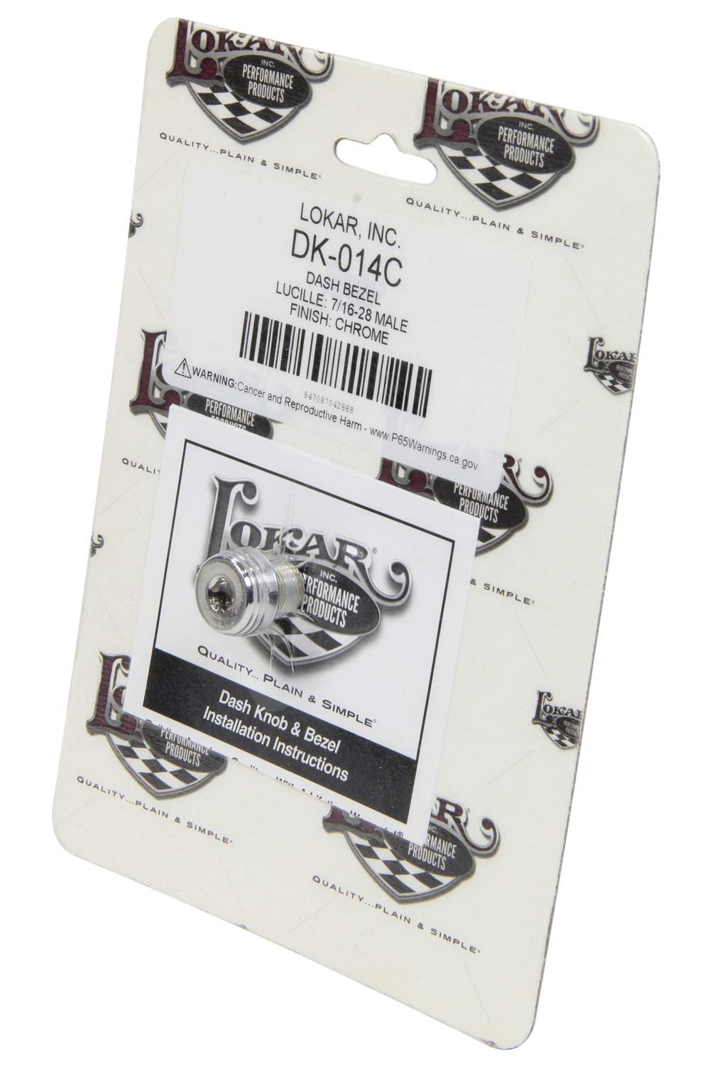 Lokar DK-014C Performance Products Dash Bezel - Lucille - 7/16-28 Male - Chrome